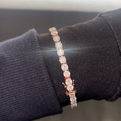 Rose Gold Big Pointer Tennis Bracelet 