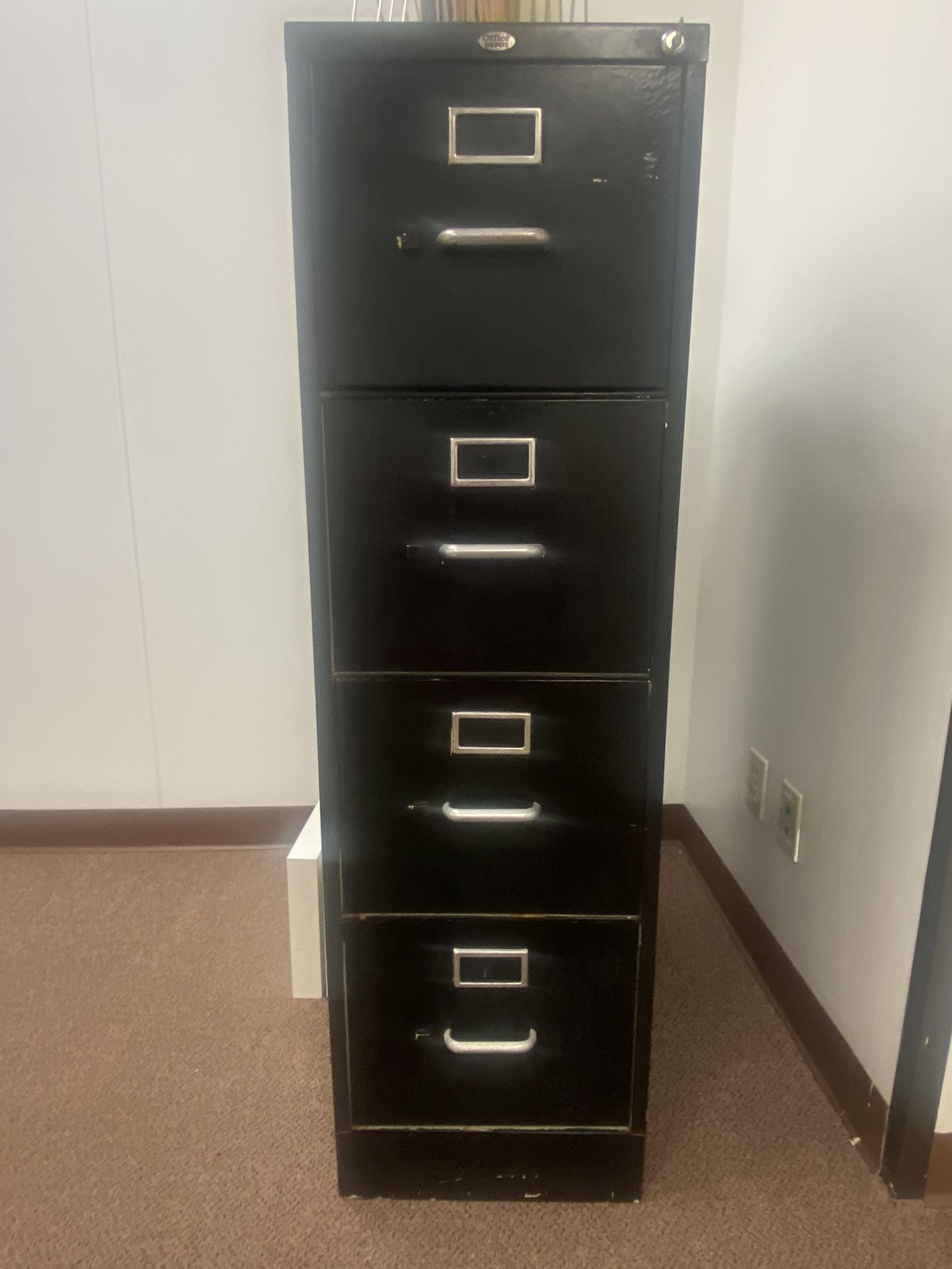Black 4-draw Office Depot Filing Cabinet