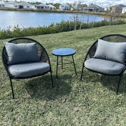 Patio Set - Patio Chairs and Matching Side Table
