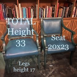 Vintage Turquoise Blue Hollywood Chairs 2