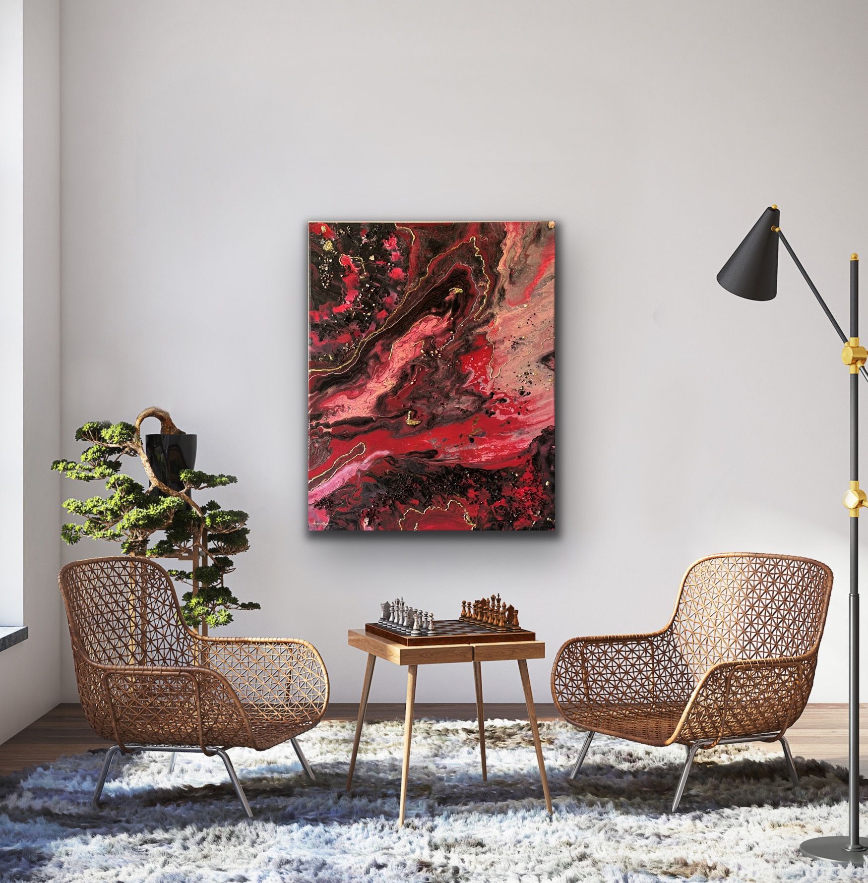 14K Gold Leaf Handmade Painting