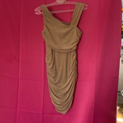 Dress Gold Tan New 
