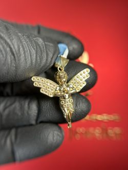 14K YELLOW GOLD ANGEL CHARM 