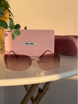 Rimless Shield Sunglasses Brown Gradient Lens Gold Accents