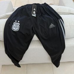 ADIDAS CLIMALITE ARGENTINA warmup pants Zip up legs / 2 stars Size ADULT SMALL