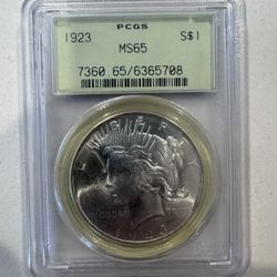 1923 S$1 Ms 65 Silver Peace Dollar