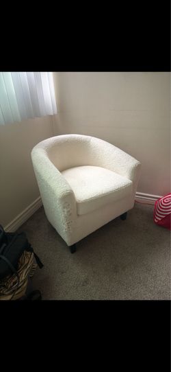 Modern White Bouclé Accent Chair