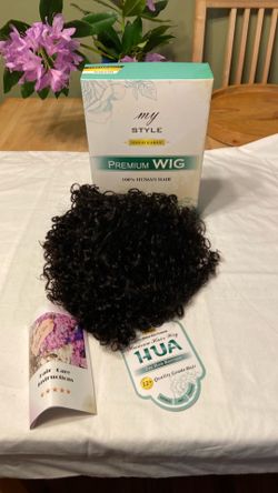 Black curly short hair wig