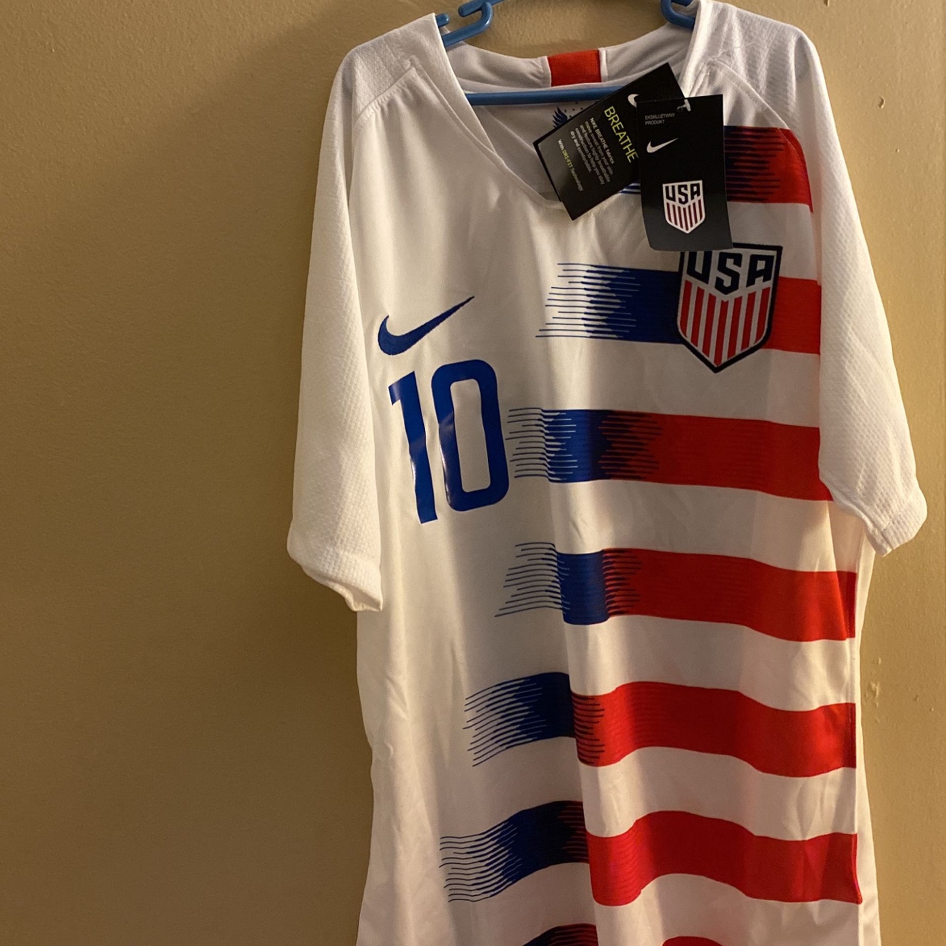 2018 Nike One Nation One Team USA Men's Size Small #819092-014 Pulisic Jersey Authentic # 000564578