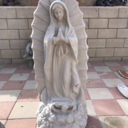 New Large Virgin Of Guadalupe Made Out Of Cement Beautiful Yard Decoration 
