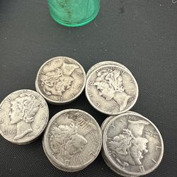 Mercury Dimes - 90% Silver. Qty:25