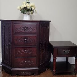 Chest of Drawers Entrance Multi-Drawer Cabinet, Color- Dark Brown