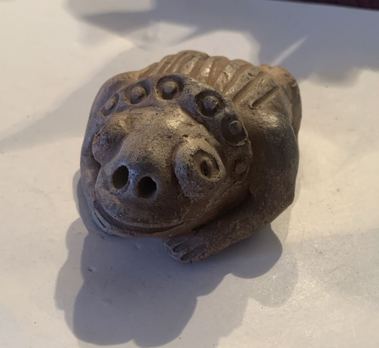 Antique Terracotta sculpture Frog Bignona, Senegal.3"x4"
