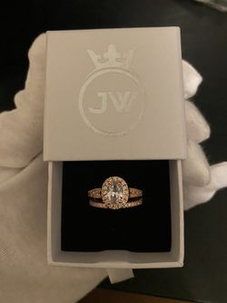 Rose gold over 925 sterling silver ring set (size 6.5)