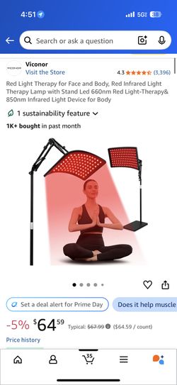 Red Light Therapy Lamp with Adjustable Stand for Face and Body