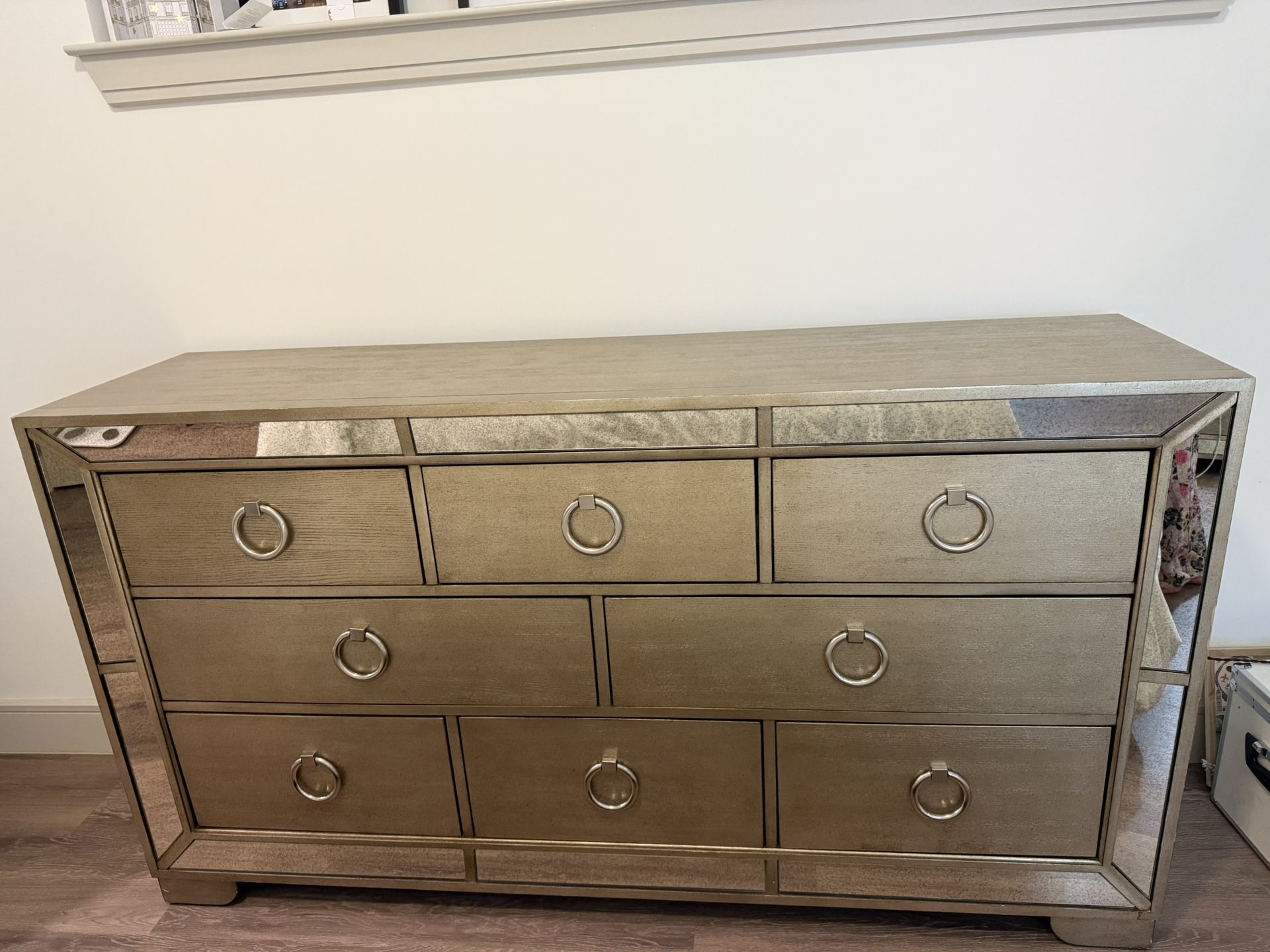 Beautiful Mirrored Dresser & Nightstand Set – Z Gallerie Style - $700