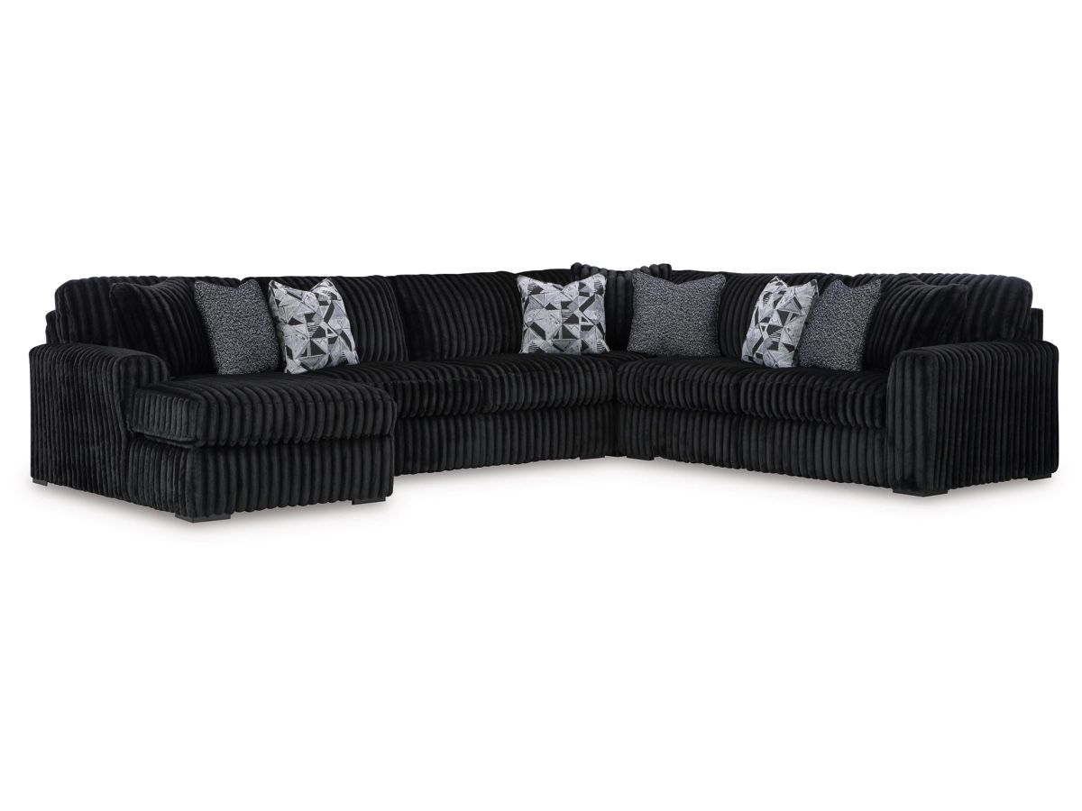 Midnight Black Ashley Sectional