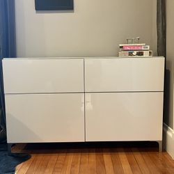 White Ikea Besta Sideboard Cabinet 