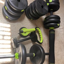 Adjustable Dumbbell / Barbell Weight Set 