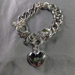 925 5 Sterling Silver Charm Bracelet