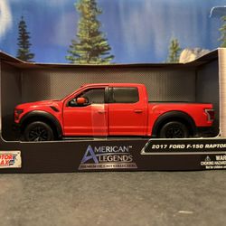 1:24 Scale 2017 Ford F-150 Raptor Pickup Diecast Metal Vehicle. New Unopened.