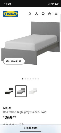 IKEA Twin Bed Frame (grey)