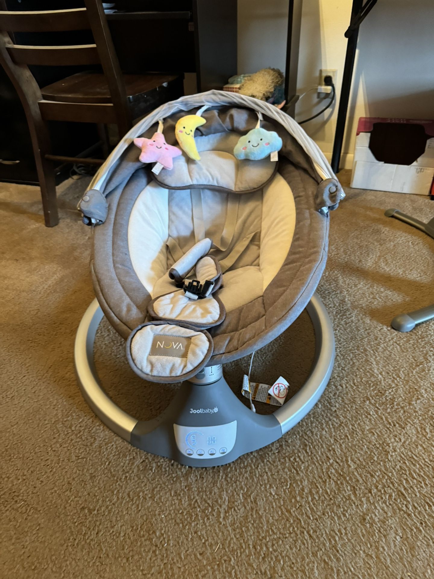 Joolbaby Nova Motorized Bluetooth Infant Baby Swing - Gray