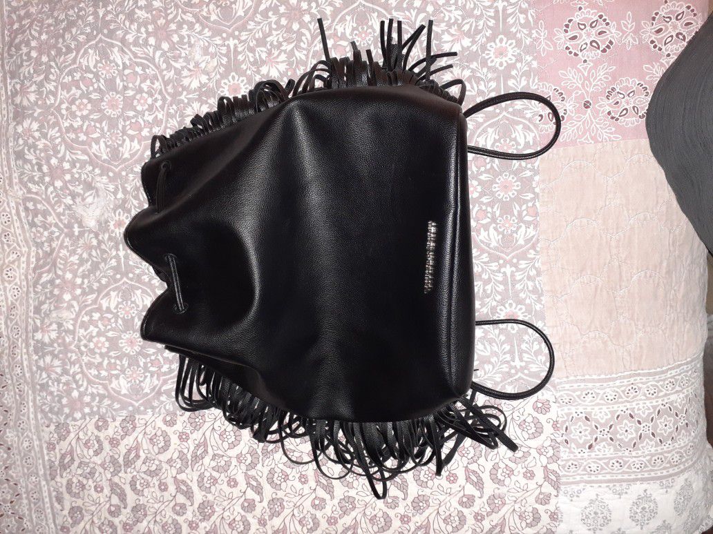 Victoria's Secret Purse Backpack: Black w/ Fringes 