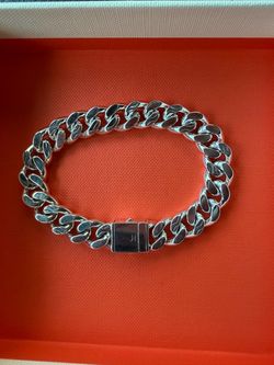 john hardy Silver Cuban Link Chain Bracelet