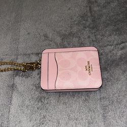 coach powder pink zip case