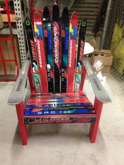 Snow ski Adirondack chairs, outdoor furniture, fire pit chair