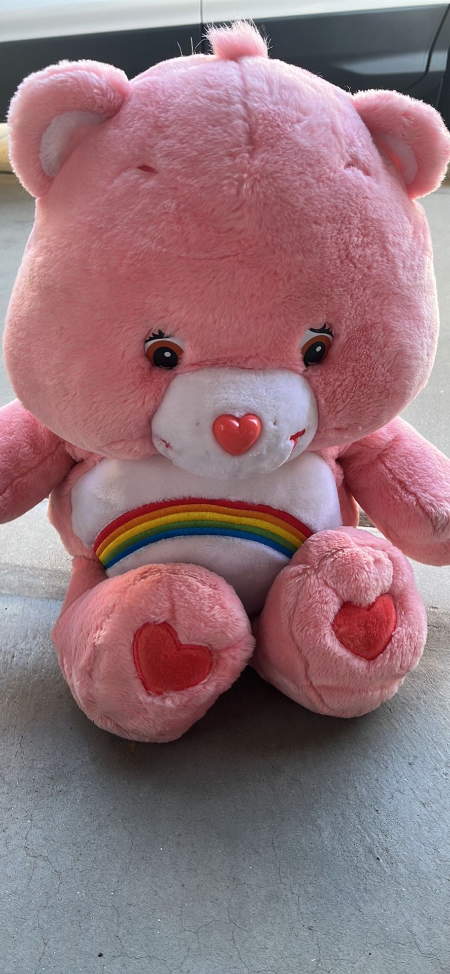 Care Bears Cheer Bear 25" Large Pink Stuffed Animal Plush Rainbow Carebear 2002