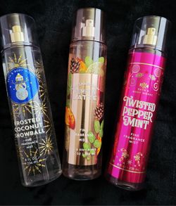 SET OF 3 BATH AND BODY WORKS BODY MISTS
