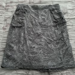 La Petite Francaise Jupe Lori Light Grey Lace Lined Skirt, size 10 Made in France 