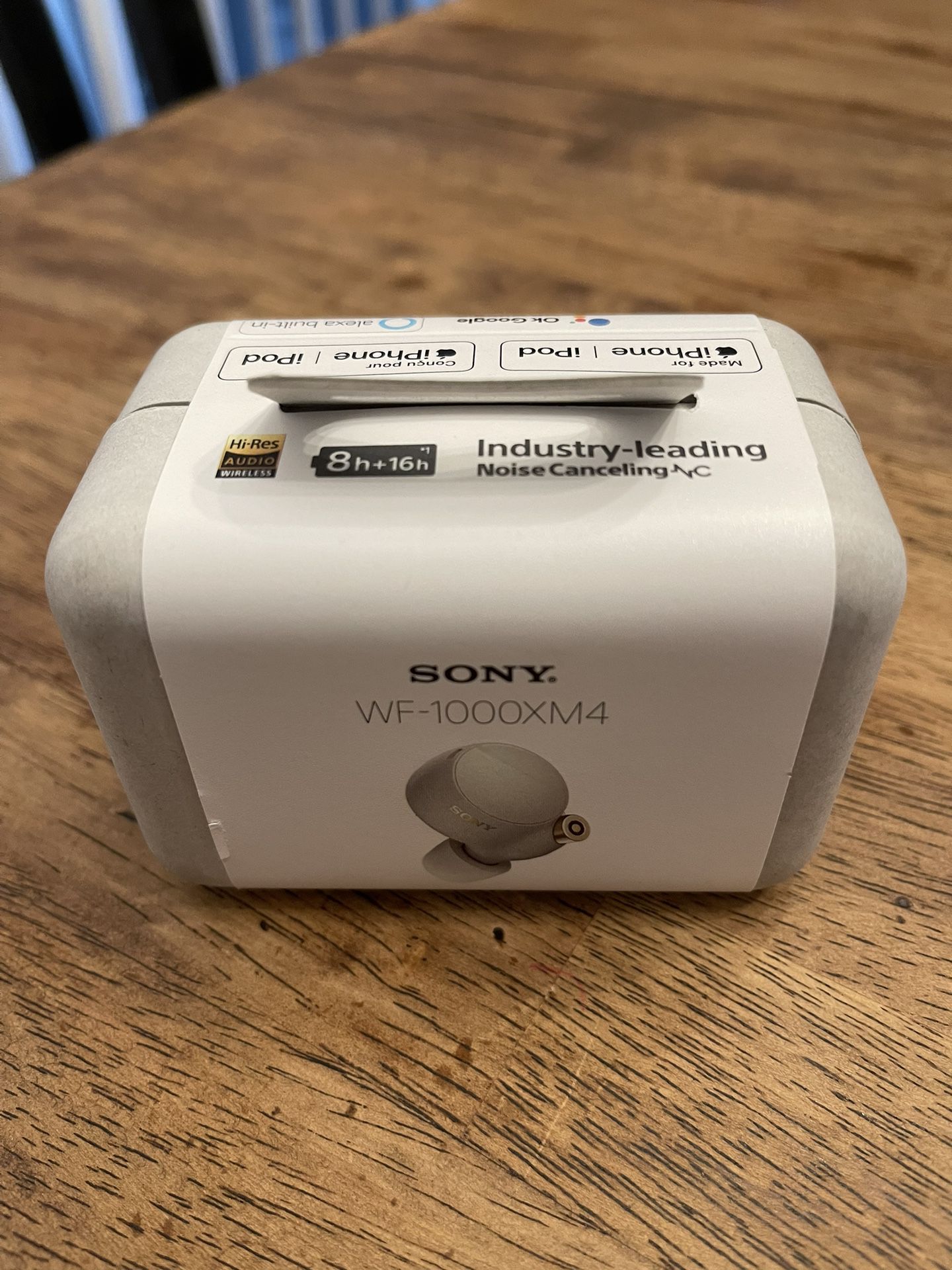 Sony WFXM4 Noise Cancelling In Ear Headphones, Silver