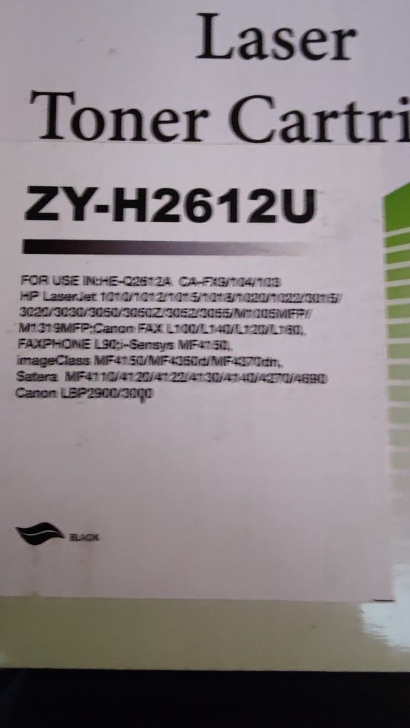 Premium Toner Cartridge Black ZY-H2612U