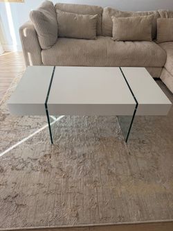 White / acrylic coffee table