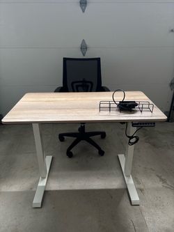 Adjustable Standing Desk with Chair