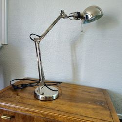 Functional, Adjustable Silver-Colored Desk Lamp