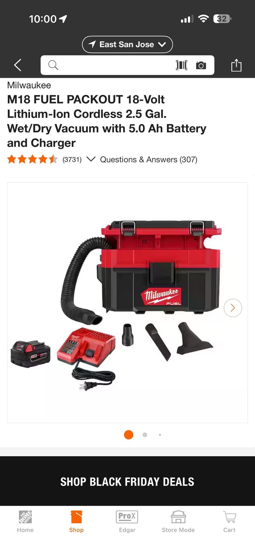 Milwaukee M18 FUEL PACKOUT 18-Volt Lithium-Ion Cordless 2.5 Gal. Wet/Dry Vacuum with 5.0 Ah Battery and Charger