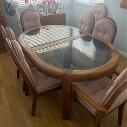 Solid Oak Dining Room Table