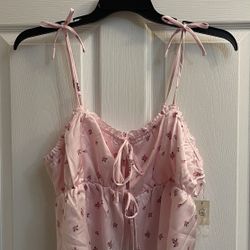 Brand New Pink Floral Cami Top Size L Juniors