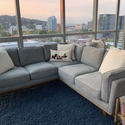 Timber 93" Corner Sectional - Pebble Gray (Article - $2,399 new)