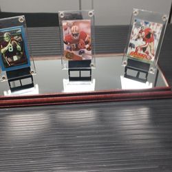 SET OF 3 SAN FRANCISCO 49ERS CARDS WITH DISPLAY BASE 