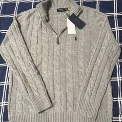 Cable-Knit Cotton Quarter-Zip Sweater - RALPH LAUREN