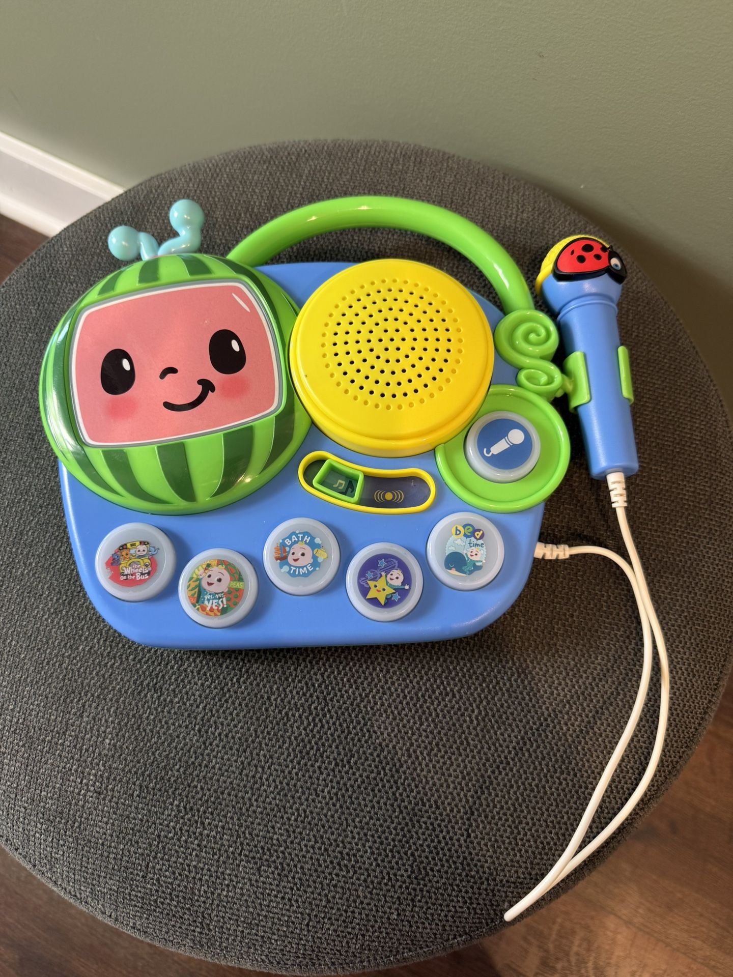 Cocomelon Toy Singalong Boombox with Microphone and Built-in Music, Toddler Toys for Fans of Cocomelon Gifts