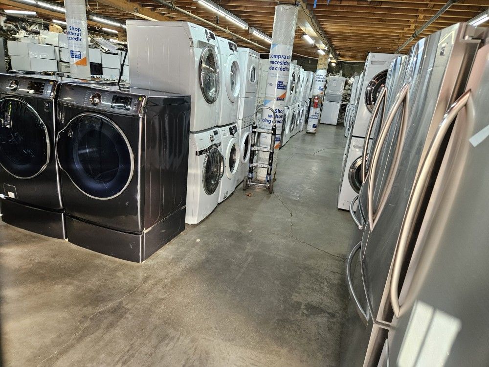 HUGE SALE NICE CERTIFIED REFURBISH RECONDITION GENTLY USED SAMSUNG WASHER DRYER LG REFRIGERATOR KENMORE STACKABLE WHIRLPOOL FRIGIDAIRE FREE WARRANTY