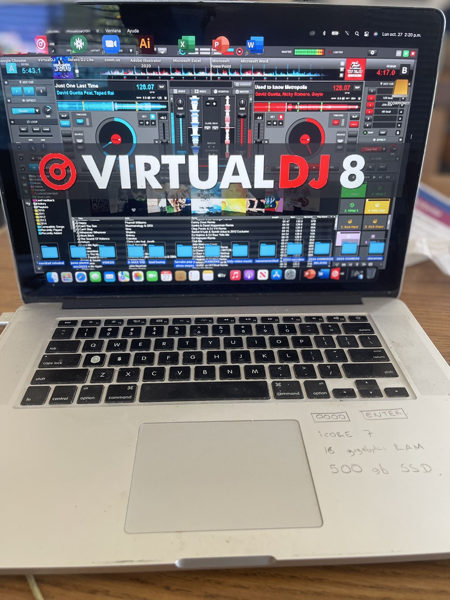 Grande laptop APPLE PRO iCORE 7 grande 16 ram. 251 SSD GIGABYTES Precio $250 ✅TODOS LOS PROGRAMAS INCLUIDOS 👇👇👇👇👇👇👇👇 ✅VIRTUAL DJ 8 ✅SERATO D