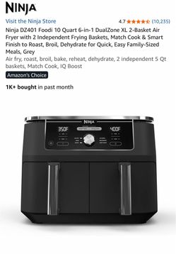 Ninja DZ401 Foodi 10 Quart 6-in-1 DualZone XL 2-Basket Air Fryer