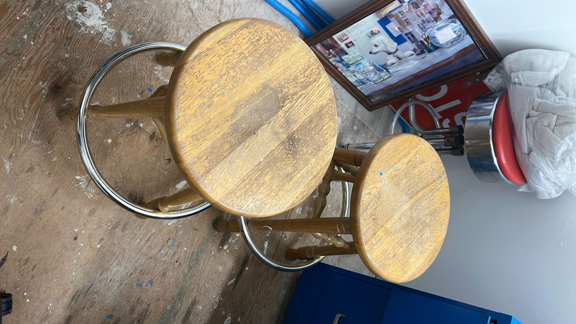 2 Used Wooden Stools